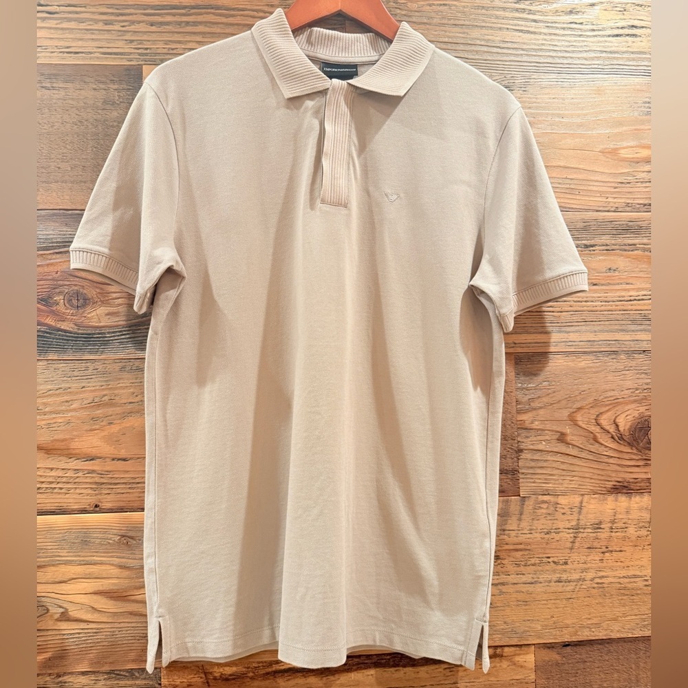 Emporio Armani Taupe Polo T-Shirt Shirt Sleeve NEW - Picture 6 of 12
